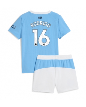 Manchester City Rodri Hernandez #16 Echipament de Fotbal Replică 2025-26 Copii Acasa (+ Șorturi)